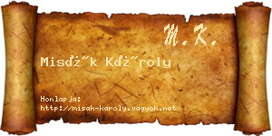 Misák Károly névjegykártya