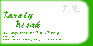 karoly misak business card